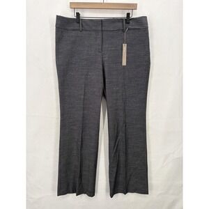 Ann Taylor LOFT Pants Womens 14 Gray Marisa Trouser Linen Blend Dress Office NWT